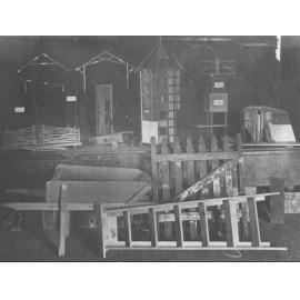 Examples of students' work - wheelbarrow, ladder, gate for picket fence [Hawkesbury Agricultural College (HAC)]