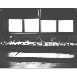 Chemical Laboratory - Bench with various apparatus set up [Hawkesbury Agricultural College (HAC)]