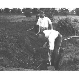 Students digging - trenching (2 of 2) Hawkesbury Agricultural College