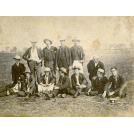 Diploma Class, 1892 - Sitting with a surveyors peg in the foreground [Hawkesbury Agricultural College (HAC)]