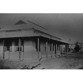 Dairy Factory (exterior) - With cow bails and feeding stalls behind [Hawkesbury Agricultural College (HAC)]
