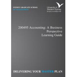 Learning Guide - Accounting: A Business Perspective (200495) - Quarter 2 2013