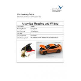 Learning Guide - Analytical Reading & Writing (100846) - Spring 2013