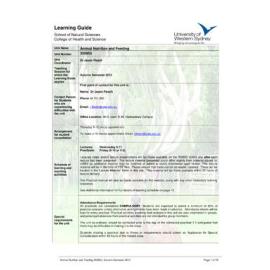 Learning Guide - Animal Nutrition & Feeding (300853) - Autumn 2013