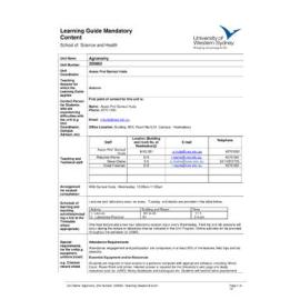 Learning Guide - Agronomy (300863) - Autumn 2013