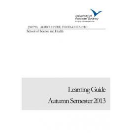 Learning Guide - Agriculture, Food & Health (300790) - Autumn 2013