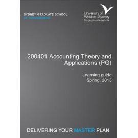 Learning Guide - Accounting Theory & Applications (PG) (200401) - Spring 2013