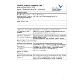 Learning Guide - Advanced Engineering Topic 2 (300667) - Spring 2013