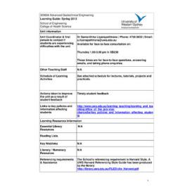 Learning Guide - Advanced Geotechnical Engineering (300604) - Spring 2013