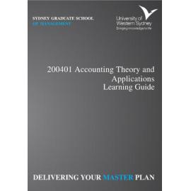 Learning Guide - Accounting Theory & Applications (200401) - Autumn 2013