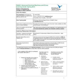 Learning Guide - Advanced Electrical Machines & Drives (300601) - Spring 2013