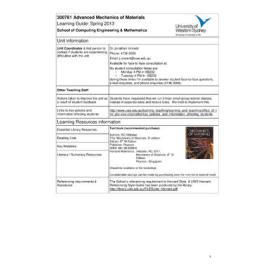 Learning Guide - Advanced Mechanics of Materials (300761) - Spring 2013