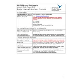 Learning Guide - Advanced Data Networks (300173) - Autumn 2013