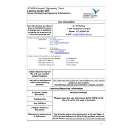 Learning Guide - Advanced Engineering Thesis (300668) - 2013