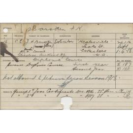 BARSDEN, Frank K (Hawkesbury Diploma in Agriculture (HDA) (First & Second year Certificate))