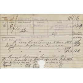 BARTLETT, John David (Hawkesbury Diploma in Agriculture (HDA) & Certificate - Poultry)