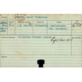 BENTON, Cyril Frederick (Certificate - Orchard)