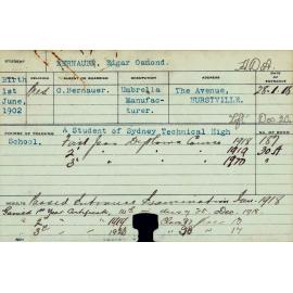 BERNAUER, Edgar Osmond (Hawkesbury Diploma of Agriculture (HDA))