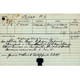 BEST, RH (Certificate - Orchard)