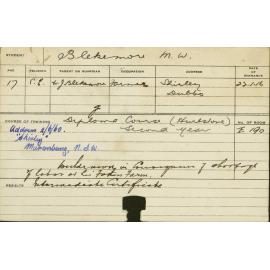 BLEKEMORE, MW (Intermediate Certificate)