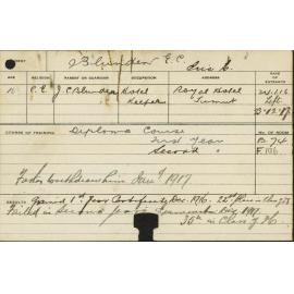 BLUNDEN, EC (Hawkesbury Diploma of Agriculture (HDA) (First Year Certificate))