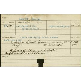 BOSWELL, Charles (Short course - Orchard and Shops)