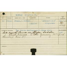 BOWMAN, Wallace H (Short course - Shops and Saddlery and Plots)