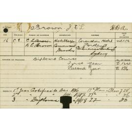 BROWN, JL (Hawkesbury Diploma of Agriculture (HDA))