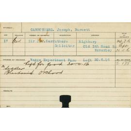 CARRUTHERS, Joseph Burnett (Short Courses - Saddler, Blacksmith & Orchard)