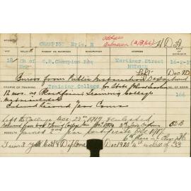 CHAMPION, Eric E (Hawkesbury Diploma of Agriculture (HDA))