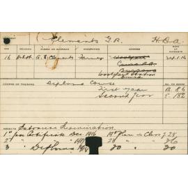 CLEMENTS, GR (Hawkesbury Diploma of Agriculture (HDA))