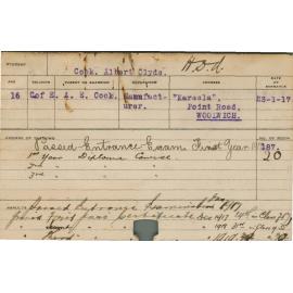 COOK, Albert Clyde (Hawkesbury Diploma of Agriculture (HDA))