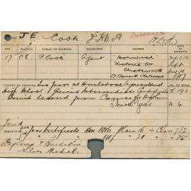 COOK, JE (Hawkesbury Diploma of Agriculture (HDA))