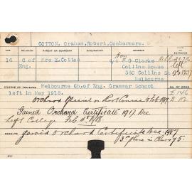 COTTON, Graham Robert Combermere (Certificate - Orchard)