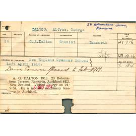 DALTON, Alfred George (Short course - Dairy)