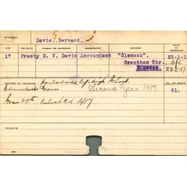 DAVIS, Bernard (Hawkesbury Diploma of Agriculture (HDA))