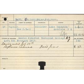 DAVY, Oakland Edgar Palgrave (Hawkesbury Diploma in Dairy (HDD))