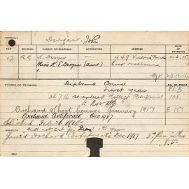 DWYER, John (Diploma course - First Year, Certificate - Orchard)