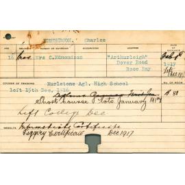 EDMONDSON, Charles (Intermediate Certificate. Shorts Course - Plots. Piggery Certificate.)