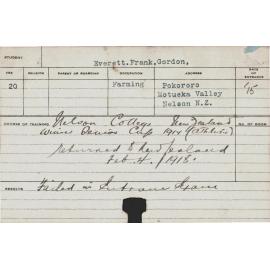 EVERETT, Frank Gordon (Course Not Identified)