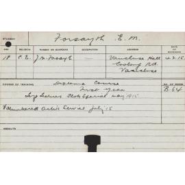 FORSAYTH, EM (Hawkesbury Diploma of Agriculture (HDA) & Special Course - Plots)