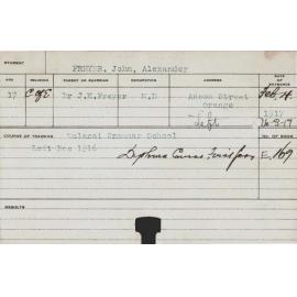 FREYER, John Alexander (Hawkesbury Diploma of Agriculture (HDA))
