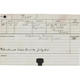 GELL, JW (Hawkesbury Diploma of Agriculture (HDA))