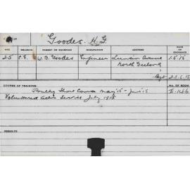 GOODES, Horace George (Short Course - Poultry)