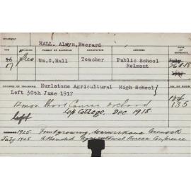 HALL, Alwyn Everard (Short course - Orchard)