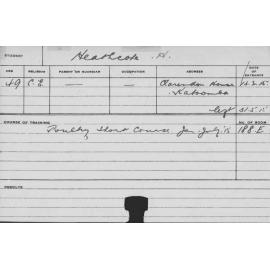 HEATHCOTE, H (Short Course - Poultry)