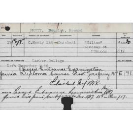 HENTY, Douglas Howard (First year diploma course)