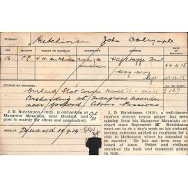 HUTCHINSON, John Dalrymple (Short course - Orchard)