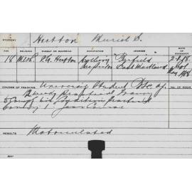 HUTTON, Muriel (Practical course)