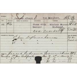JOHNSON, Albert F (Hawkesbury Diploma of Agriculture (HDA))